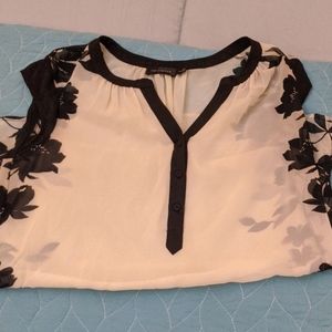 Limited Brand Black and White Sheer Limited Brand Blouse